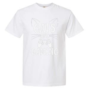 Funny Cats And Gaming Cat Lover Gamer Gift Garment-Dyed Heavyweight T-Shirt