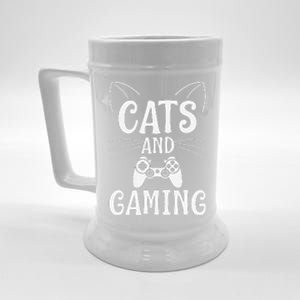 Funny Cats And Gaming Cat Lover Gamer Gift Beer Stein