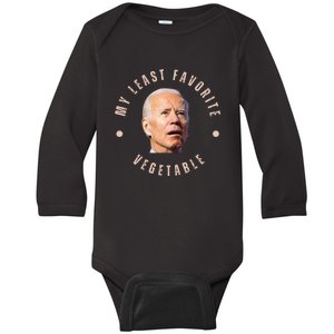 Funny Conservative Anti Biden My Least Favorite Vegetable Baby Long Sleeve Bodysuit