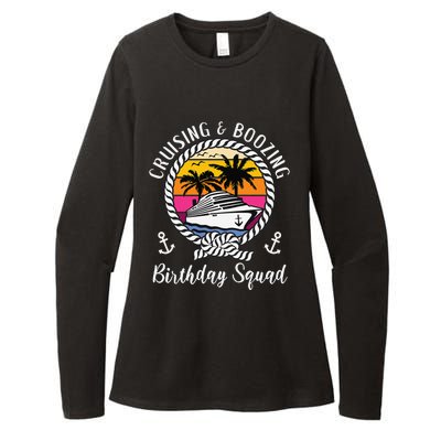 Funny Cruising and Boozing Birthday Cruise Birthday Squad Womens CVC Long Sleeve Shirt