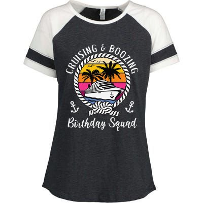 Funny Cruising and Boozing Birthday Cruise Birthday Squad Enza Ladies Jersey Colorblock Tee