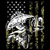 Fishing, Camouflage American Flag Fish, Bass Fish Fisherman Backpack