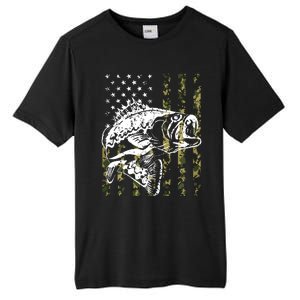 Fishing, Camouflage American Flag Fish, Bass Fish Fisherman Tall Fusion ChromaSoft Performance T-Shirt