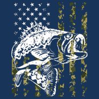 Fishing, Camouflage American Flag Fish, Bass Fish Fisherman Drawstring Bag