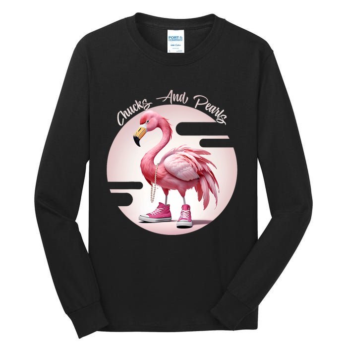 Flamingo Chucks And Pearls Comma La Kamala Tall Long Sleeve T-Shirt