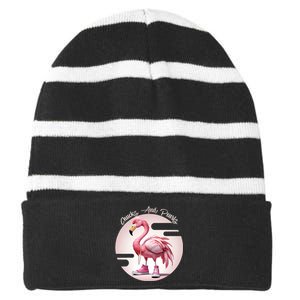 Flamingo Chucks And Pearls Comma La Kamala Striped Beanie with Solid Band