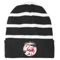 Flamingo Chucks And Pearls Comma La Kamala Striped Beanie with Solid Band