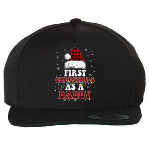 First Christmas As A Daddy Santa Hat Red Plaid Buffalo Wool Snapback Cap