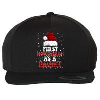 First Christmas As A Daddy Santa Hat Red Plaid Buffalo Wool Snapback Cap