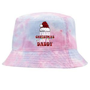 First Christmas As A Daddy Santa Hat Red Plaid Buffalo Tie-Dyed Bucket Hat