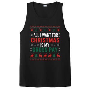 Funny Christmas All I Want Is My Gross Pay Xmas Funny Joke PosiCharge Competitor Tank