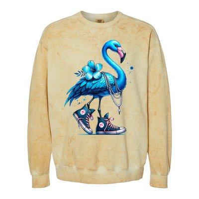 Flamingo Chucks And Pearls Comma La Kamala 2024 Colorblast Crewneck Sweatshirt