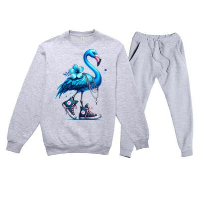 Flamingo Chucks And Pearls Comma La Kamala 2024 Premium Crewneck Sweatsuit Set