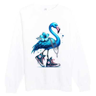 Flamingo Chucks And Pearls Comma La Kamala 2024 Premium Crewneck Sweatshirt