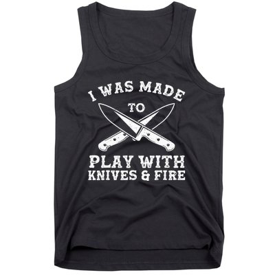 Funny Chef Art For Knife Kitchen Chef Tank Top