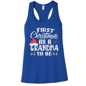 First Christmas As A Grandma To Be Gift Future Granny Xmas Funny Gift Women's Racerback Tank