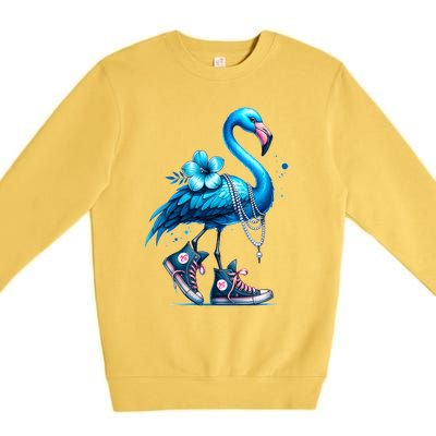 Flamingo Chucks And Pearls Comma La Kamala 2024 Premium Crewneck Sweatshirt