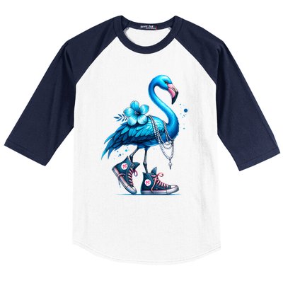 Flamingo Chucks And Pearls Comma La Kamala 2024 Baseball Sleeve Shirt