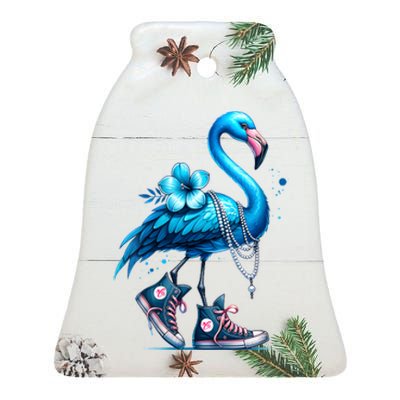 Flamingo Chucks And Pearls Comma La Kamala 2024 Ceramic Bell Ornament