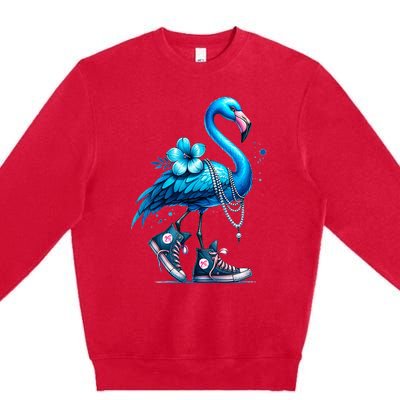 Flamingo Chucks And Pearls Comma La Kamala 2024 Premium Crewneck Sweatshirt