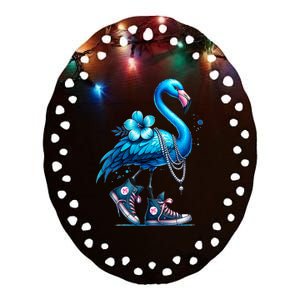 Flamingo Chucks And Pearls Comma La Kamala 2024 Ceramic Oval Ornament