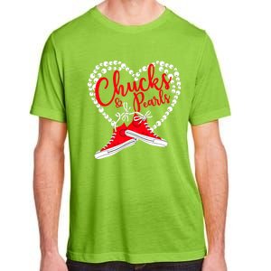 Funny Chucks And Pearls Im With Her Kamala 2024 Gift Adult ChromaSoft Performance T-Shirt