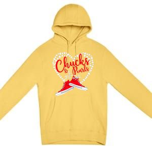 Funny Chucks And Pearls Im With Her Kamala 2024 Gift Premium Pullover Hoodie