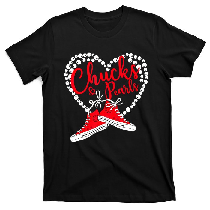 Funny Chucks And Pearls Im With Her Kamala 2024 Gift T-Shirt