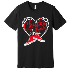 Funny Chucks And Pearls Im With Her Kamala 2024 Gift Premium T-Shirt