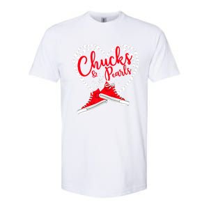 Funny Chucks And Pearls Im With Her Kamala 2024 Gift Softstyle CVC T-Shirt