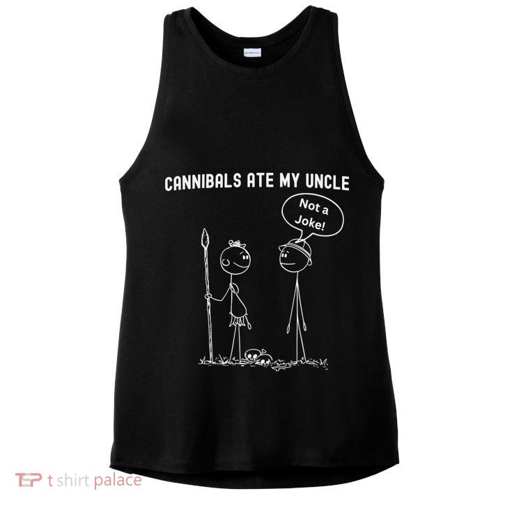 Funny Cannibals Ate My Uncle Political Ladies PosiCharge Tri-Blend Wicking Tank
