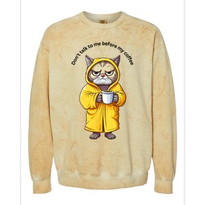 Funny Cat And Coffe Colorblast Crewneck Sweatshirt