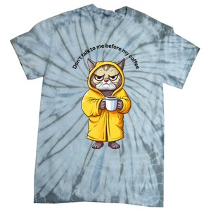 Funny Cat And Coffe Tie-Dye T-Shirt