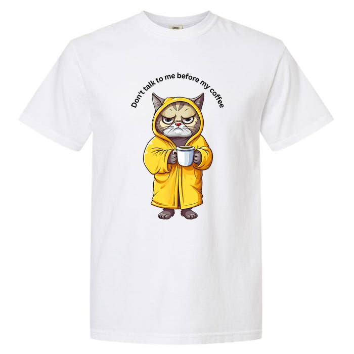 Funny Cat And Coffe Garment-Dyed Heavyweight T-Shirt