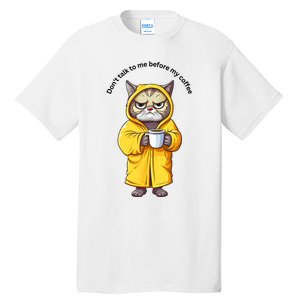 Funny Cat And Coffe Tall T-Shirt