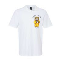 Funny Cat And Coffe Softstyle Adult Sport Polo