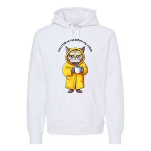 Funny Cat And Coffe Premium Hoodie