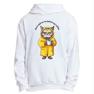 Funny Cat And Coffe Urban Pullover Hoodie