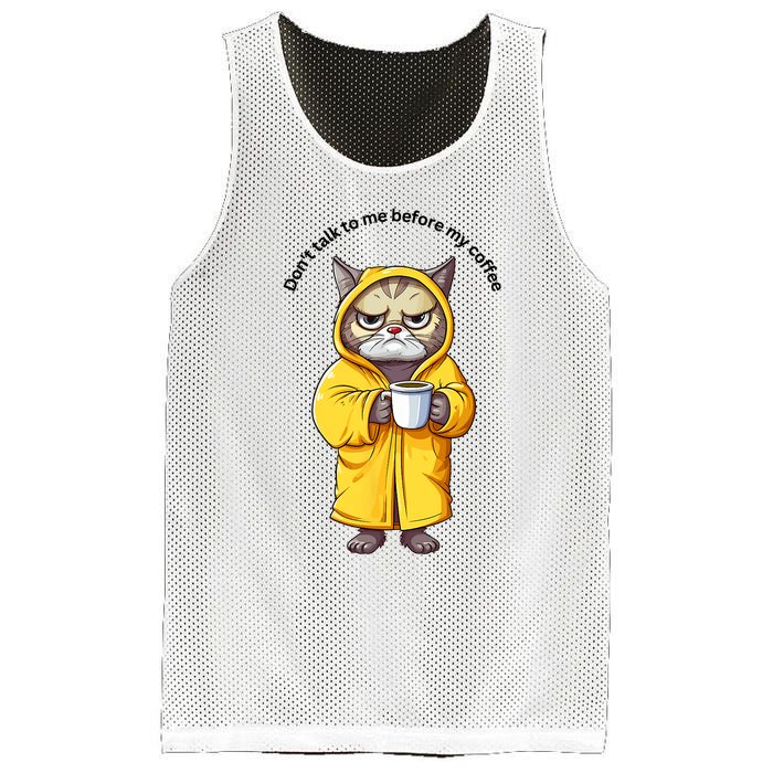 Funny Cat And Coffe Mesh Reversible Basketball Jersey Tank