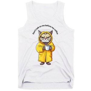 Funny Cat And Coffe Tank Top