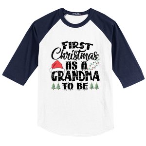 First Christmas As A Grandma To Be Gift Future Granny Xmas Meaningful Gift Baseball Sleeve Shirt