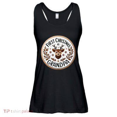 First Christmas As Grandpa New Baby Grandfather Xmas Grandad Ladies Essential Flowy Tank