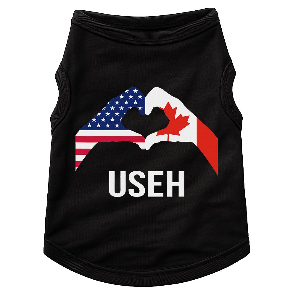 Funny Canada American Flag Us Eh Doggie Tank