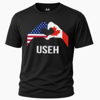 Funny Canada American Flag Us Eh Cooling Performance Crew T-Shirt