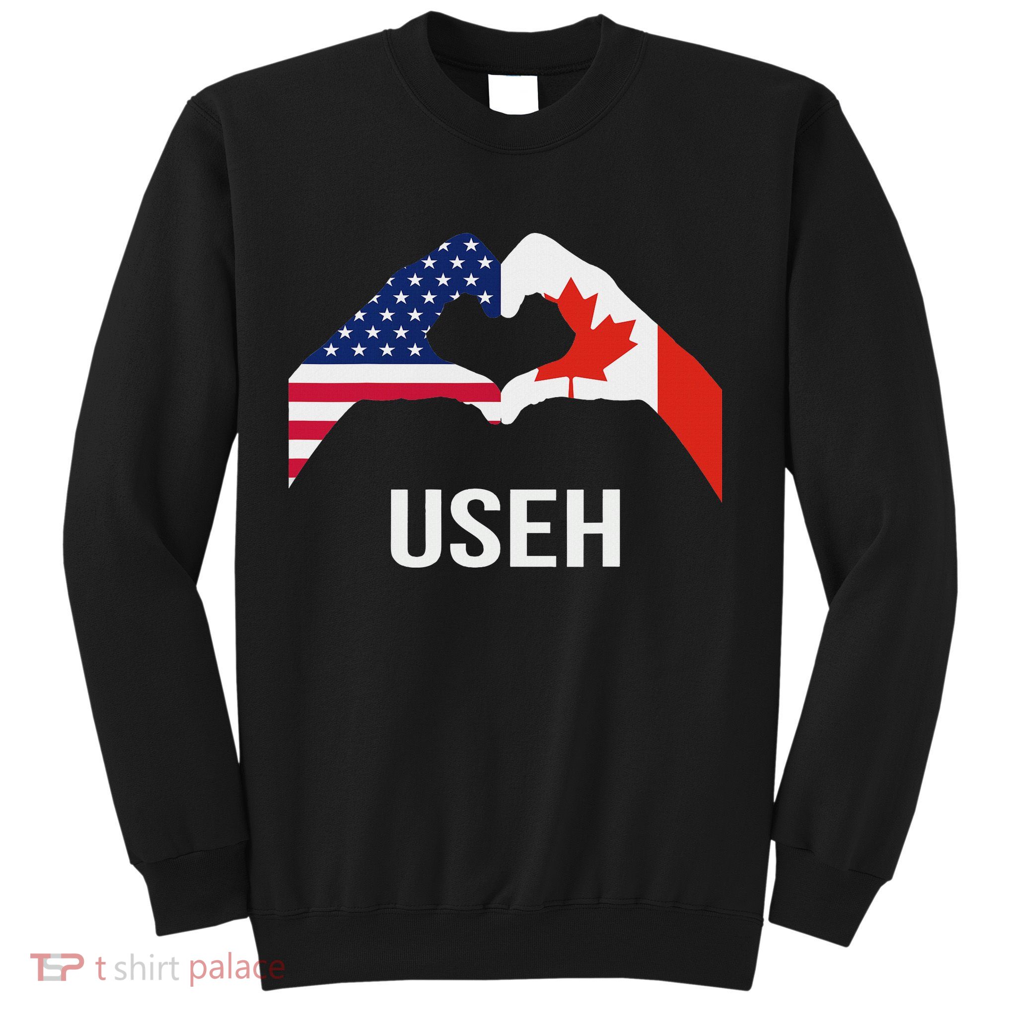 Funny Canada American Flag Us Eh Sweatshirt
