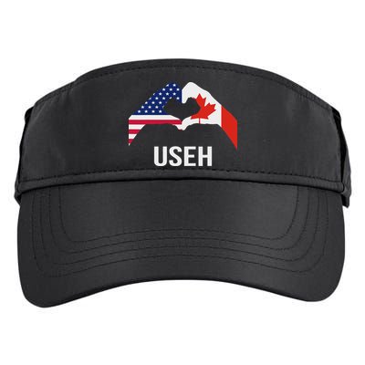 Funny Canada American Flag Us Eh Adult Drive Performance Visor