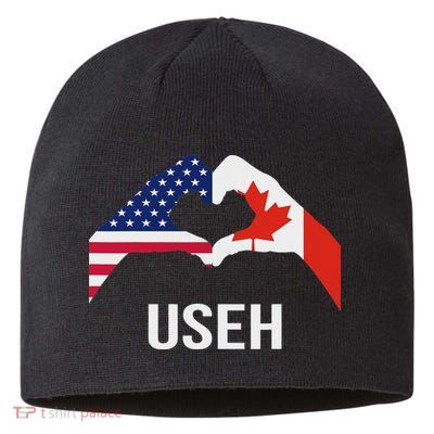 Funny Canada American Flag Us Eh Sustainable Beanie