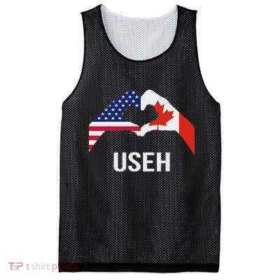 Funny Canada American Flag Us Eh Mesh Reversible Basketball Jersey Tank