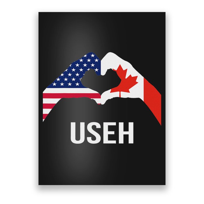 Funny Canada American Flag Us Eh Poster