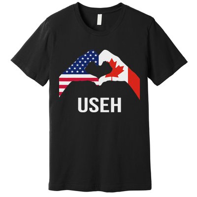 Funny Canada American Flag Us Eh Premium T-Shirt